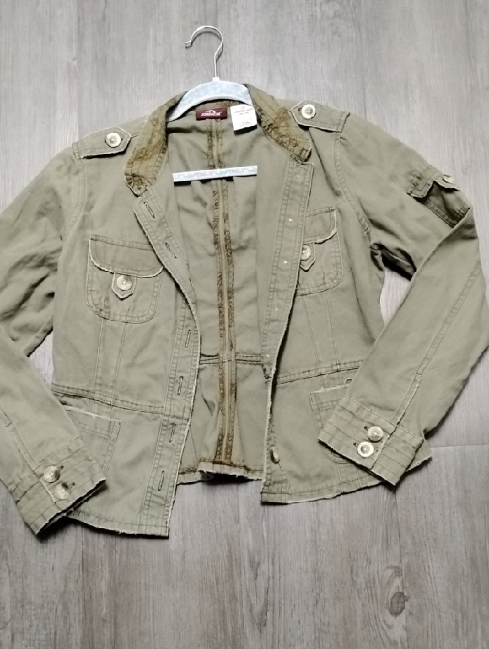 Jordache Olive Utility Jacket with Epaulets